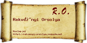 Rekvényi Orsolya névjegykártya