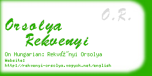 orsolya rekvenyi business card